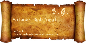 Valusek Gyöngyi névjegykártya